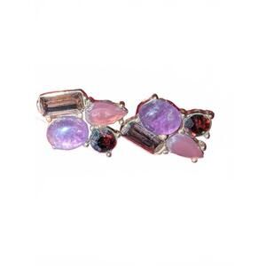 Vintage Multi-Gemstone Clip-On Earrings
